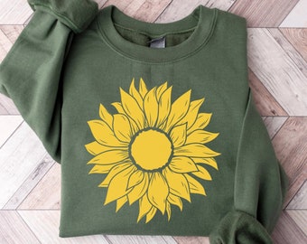 Sudadera de girasol, sudadera con flores, sudadera con flores, sudadera con jardín, suéter de girasol, sudadera de otoño para mujer, sudadera Sunshine