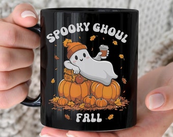 Halloween-spookkoffiemok, leuke spookkoffiemok, grappige herfstmok, spookachtig seizoenscadeau, cadeau voor Halloween