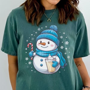 Christmas Snowman Comfort Colors Shirt, Cute Snowman Shirt, Womens Christmas Shirt, Cute Winter Shirt, Gift For Christmas, Gift