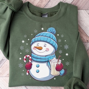 Christmas Snowman Sweatshirt, Cute Snowman Sweatshirt, Christmas Sweatshirt for Women, Cute Winter Sweater, Christmas, Gift For Christmas