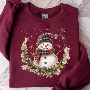 Christmas Snowman Sweatshirt, Cute Snowman Sweatshirt, Christmas Sweatshirt for Women, Cute Winter Sweater, Christmas, Gift For Christmas
