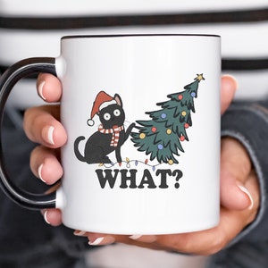 Christmas Cat Mug, Cat Lover Mug, Holiday Mug, Christmas Mug, Cat Gift, Cute Cat Tea Cup, Gift for Cat Lover, Funny Cat Mom Coffee Mug