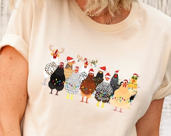 Christmas Chickens Shirt, Сute Christmas Sweatshirt, Funny Christmas Chicken Shirt, Christmas Farm Sweatshirt, Funny Holiday Sweater Gift