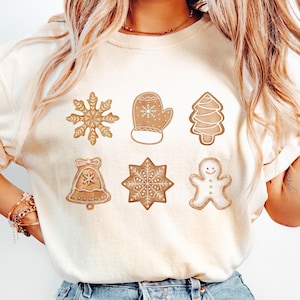 Niedliches Lebkuchen Weihnachtsplätzchen Hemd, Lebkuchenmann Hemd, süßes Feiertags Hemd, Geschenk für Bäcker, Frauen Weihnachtshemd