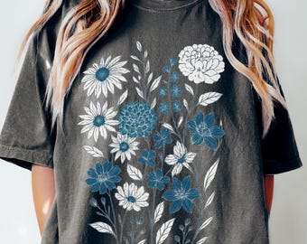 Comfort Colors® Vintage Pressed Flowers Shirt Botanical Floral Tshirt Boho Cottagecore Tee Wildflowers Floral T Shirt Gift for Gardener