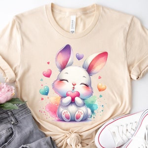 Easter Shirt, Cute Easter Bunny Shirt, Bunny Blowing Kisses Shirt, Easter Day Shirt, Easter Day Outfit, Women Easter Shirt, Gift for Easter