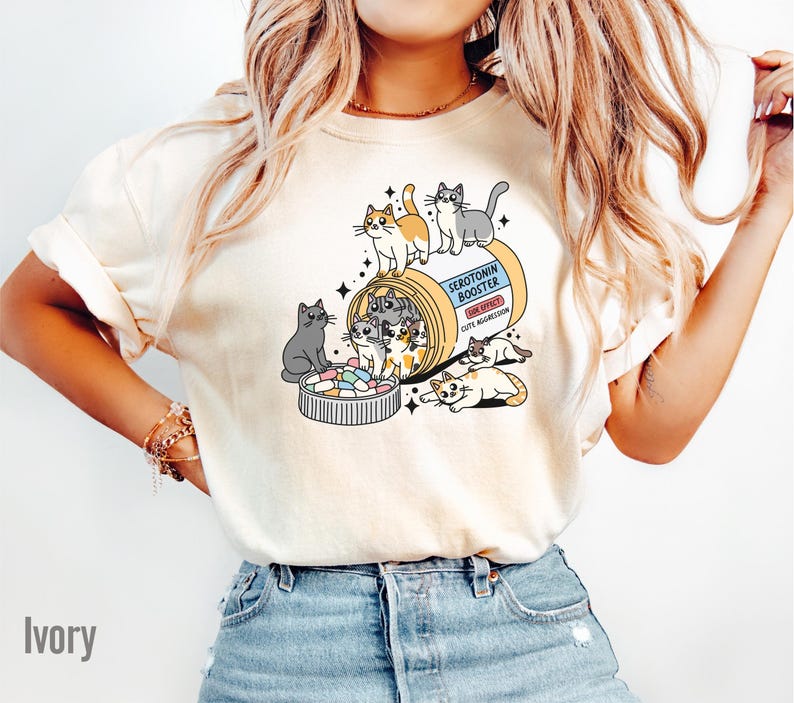 Comfort Colors Antidepressant Cat Shirt, Funny Cat Sweatshirt, Cat Mom Sweater, Cat Lover Gift, Cat Owner Gift, Mental Health Matter Shirt image 4