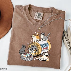 Comfort Colors Antidepressant Cat Shirt, Funny Cat Sweatshirt, Cat Mom Sweater, Cat Lover Gift, Cat Owner Gift, Mental Health Matter Shirt image 2
