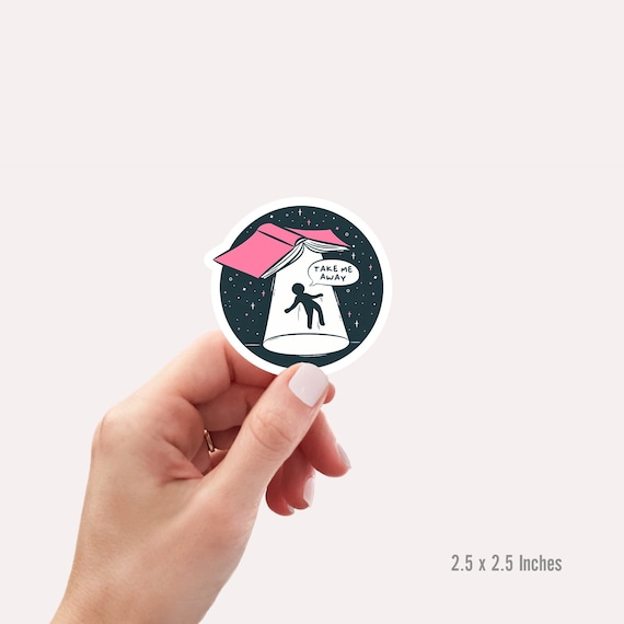 Take Me Away Sticker, Funny Book Sticker, Funny Bookish Sticker, Bookworm Sticker, Reading Sticker Dark Academia Sticker Book Lover Gift