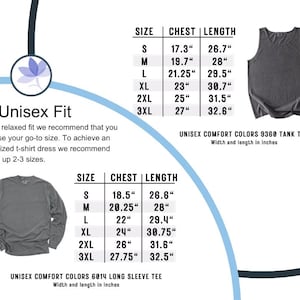 Peut inclure: Graphique pr&eacute;sentant un d&eacute;bardeur gris et un tee-shirt &agrave; manches longues gris. L'image comprend un tableau des tailles avec des mesures de poitrine et de longueur en pouces pour les deux v&ecirc;tements. Le texte "Unisex Fit" est &eacute;galement affich&eacute;.