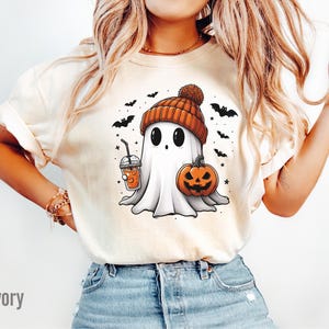 Light Brown Fall Ghost| Adult Tee main image 0