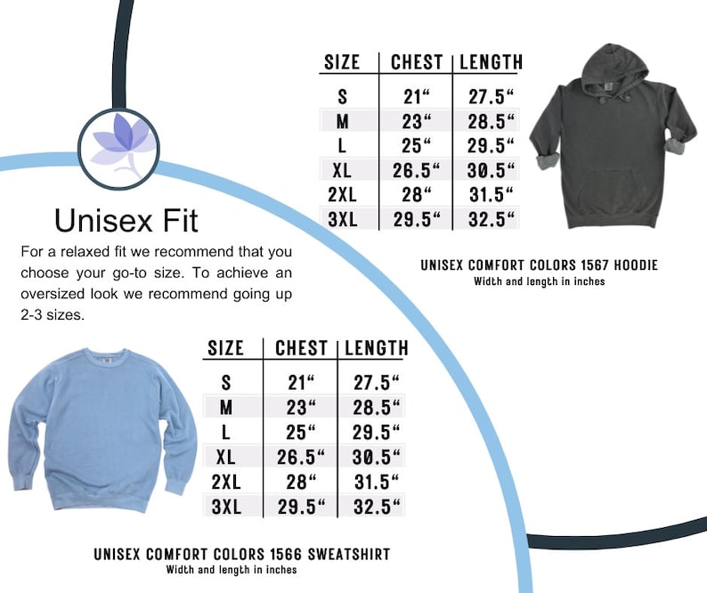 a diagram of a hoodie size guide