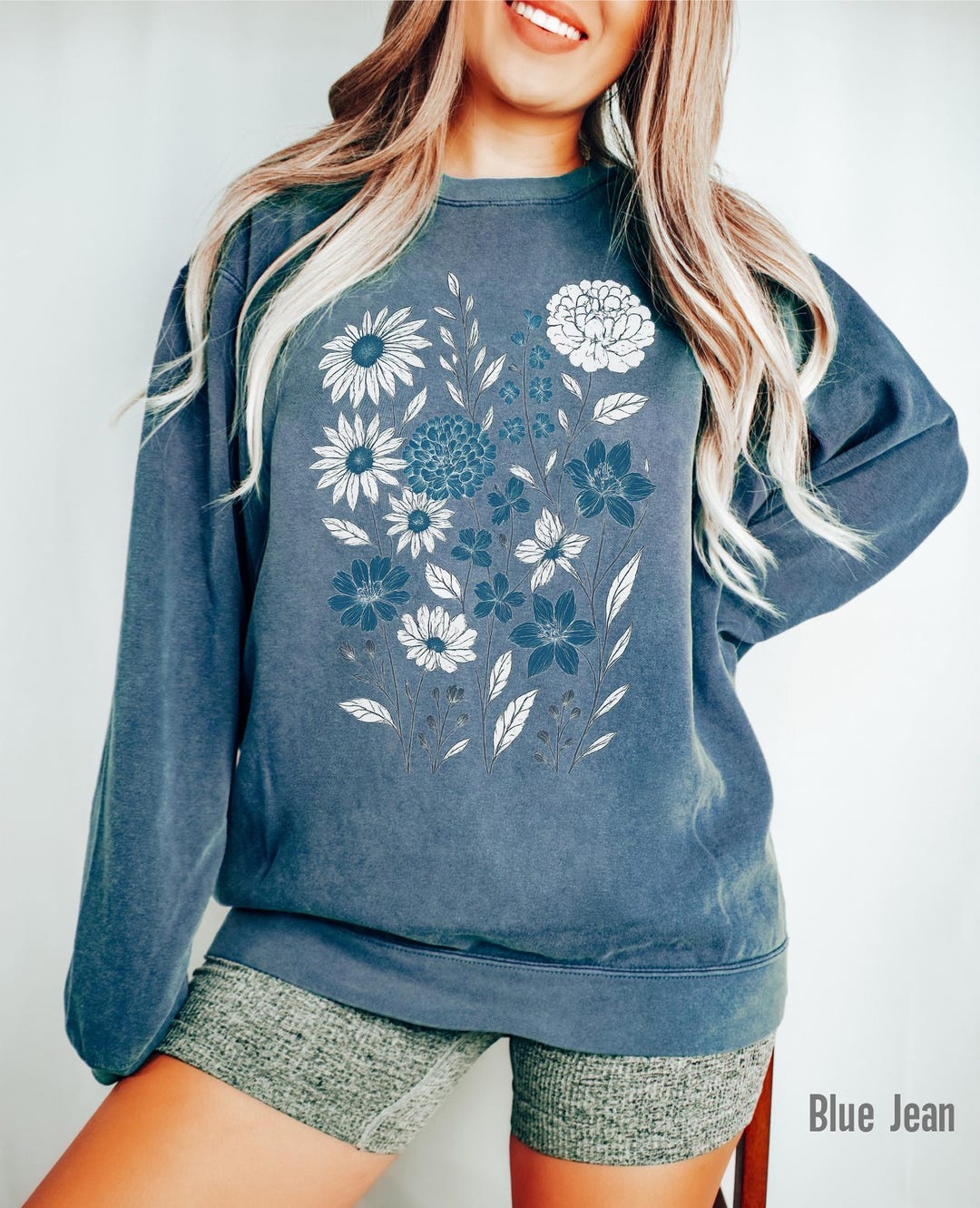 Comfort Colors® Vintage Pressed Flowers Sweatshirt Botanical Floral ...