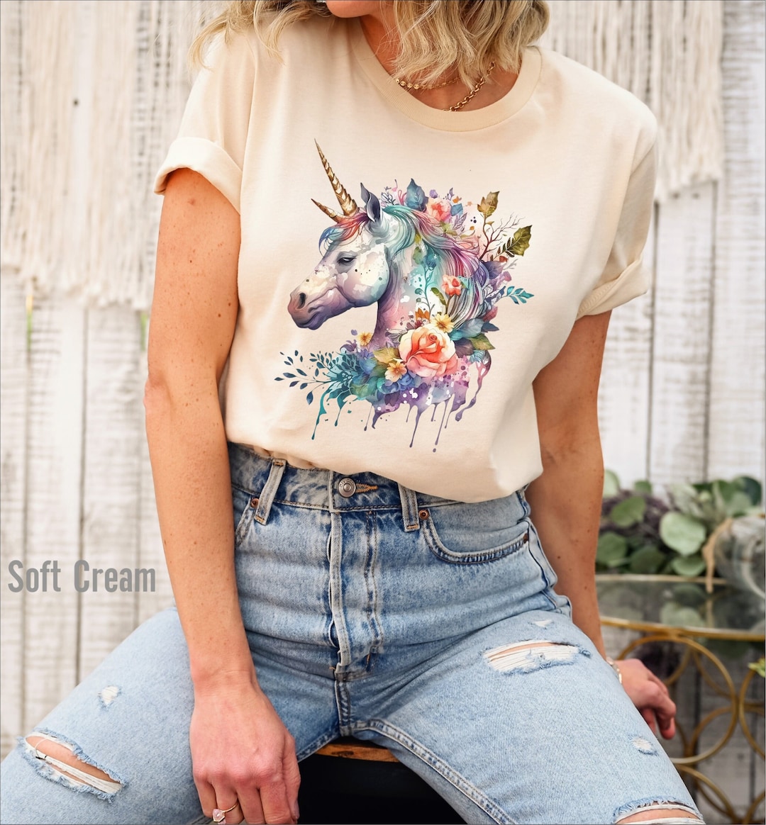 Floral Unicorn Shirt, Magical Tee, Unicorn Graphic Shirt, Unicorn Lover ...