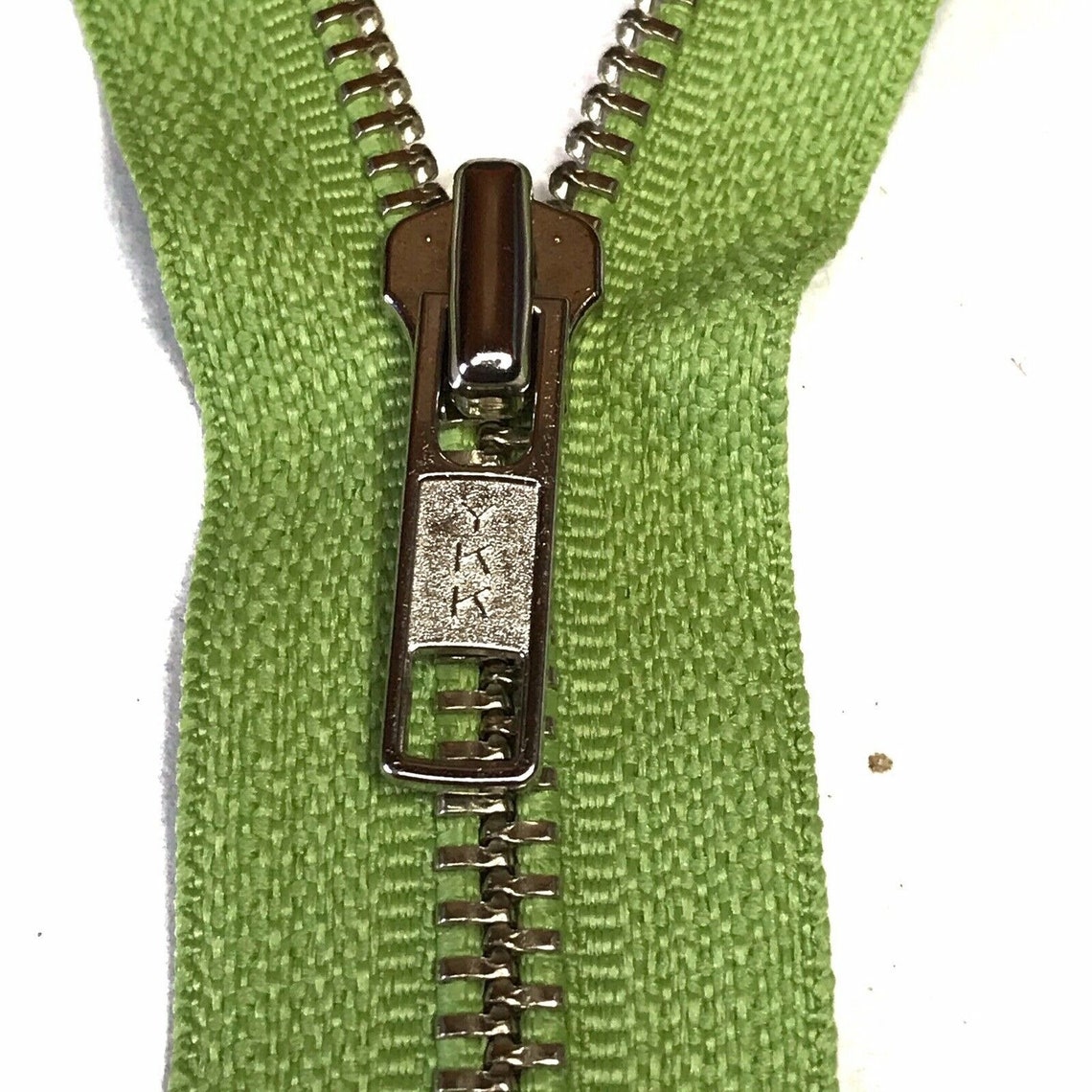 YKK Metal Zipper Silver Lime Green 14 Made in USA Etsy