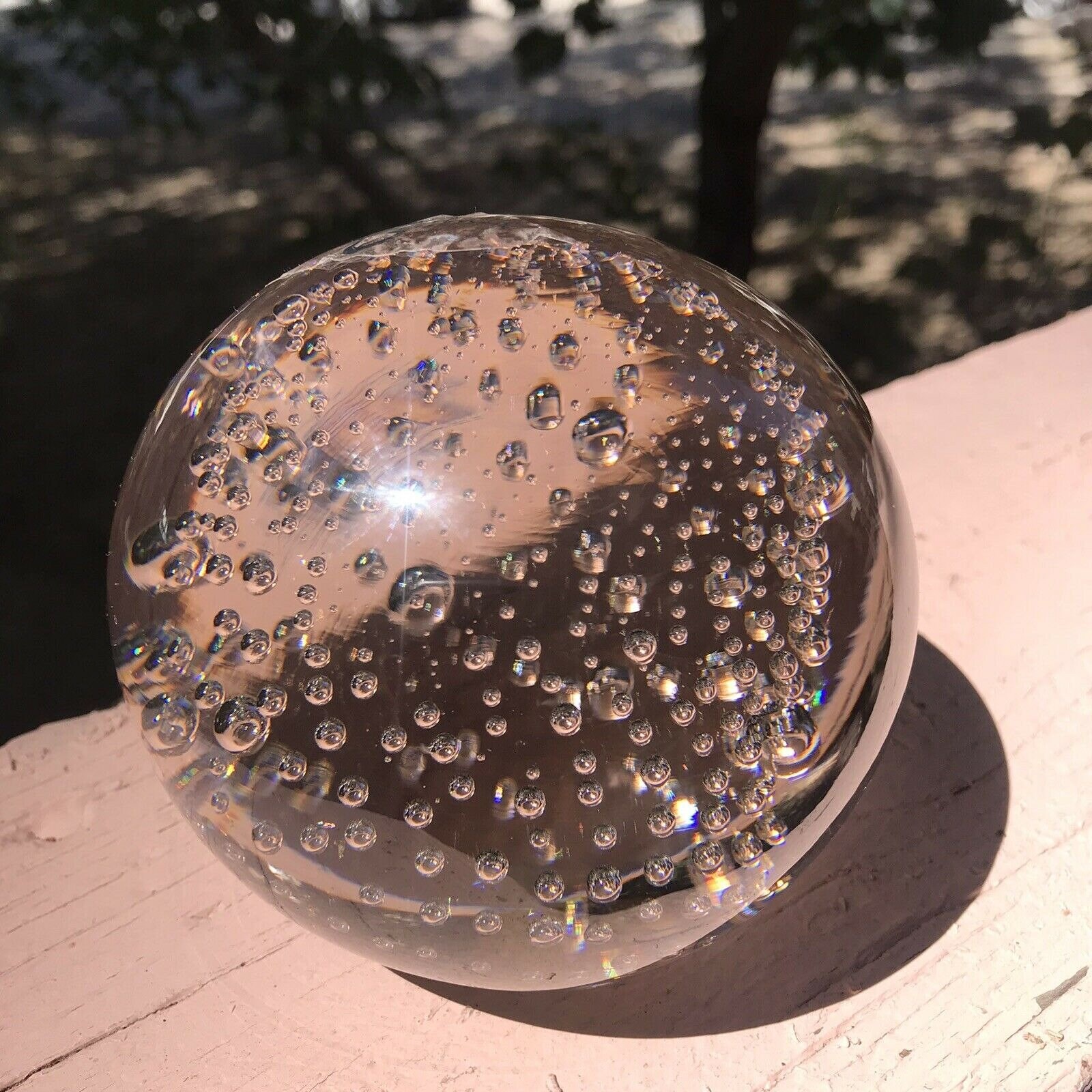 Murano Art Glas Paperweight Ball Klar Bullicante Controlled Etsy