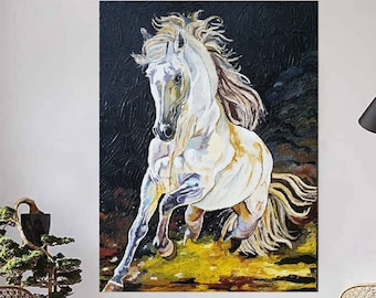 8頭の疾走する馬の絵画 ― 豊かさと成功をもたらす風水壁画 - Etsy 日本