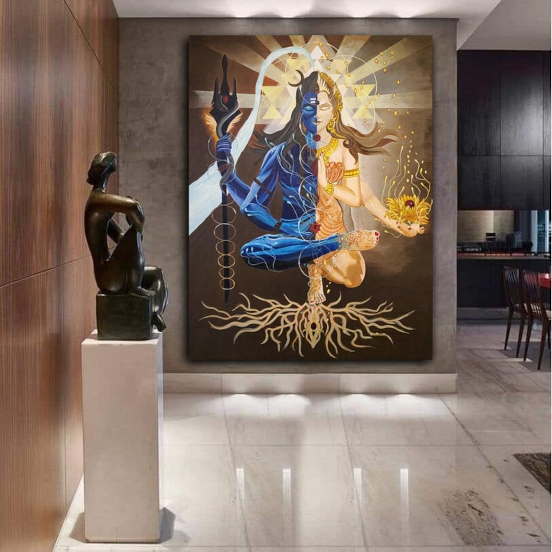 Buy Ardhnarishwara Shiva Shakti Shiva Parvati Acrylic Painting ...