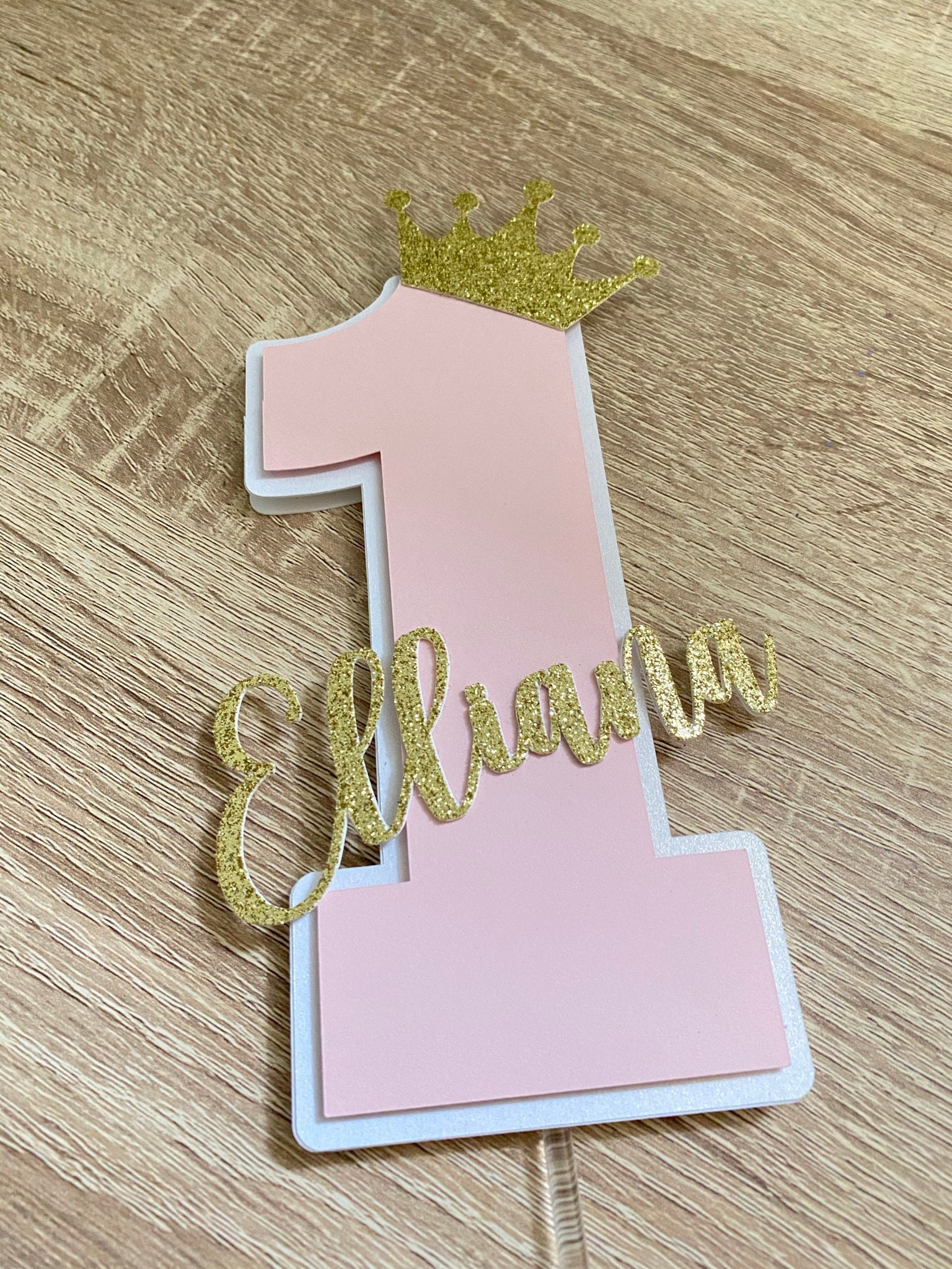 One Cake Topper With Crown Princess Cake Topper Number 1 - Etsy