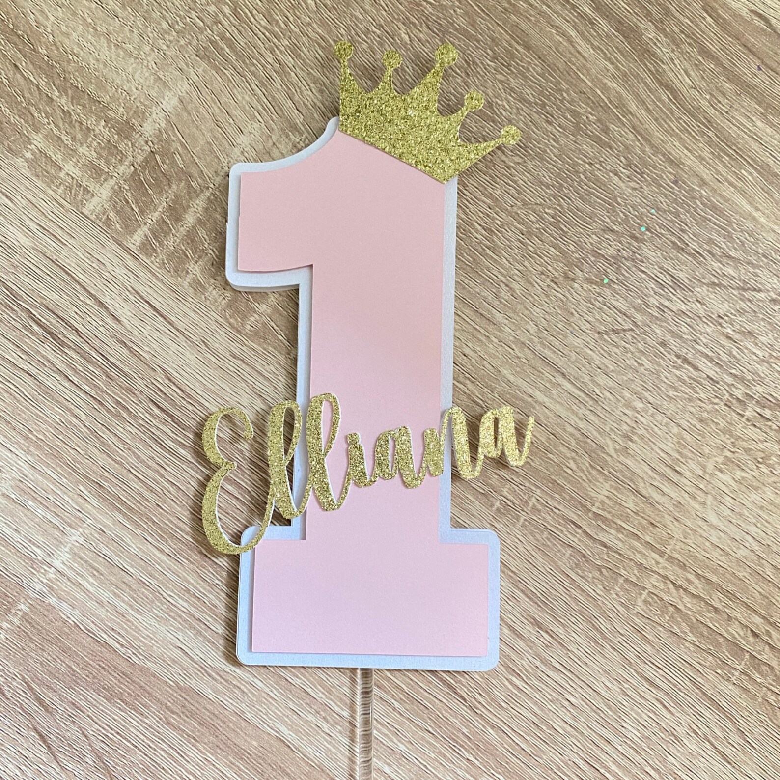 One Cake Topper With Crown Princess Cake Topper Number 1 - Etsy