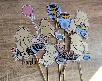 Classic Winnie the Pooh| Centerpieces| Cake Toppers| Winnie The Pooh| Baby Shower| First Birthday|