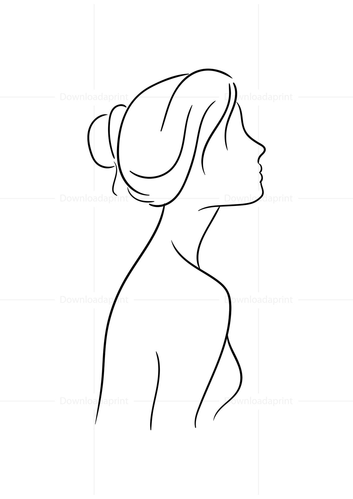 Woman Body Line Art Female One line Drawing Printable Etsy