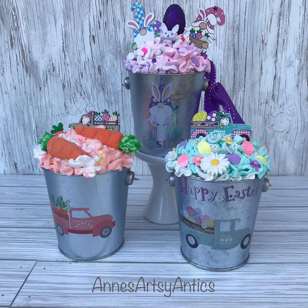 Metal Easter Bucket With Goodies,truck Bucket, Gnome Bucket, Bunny
