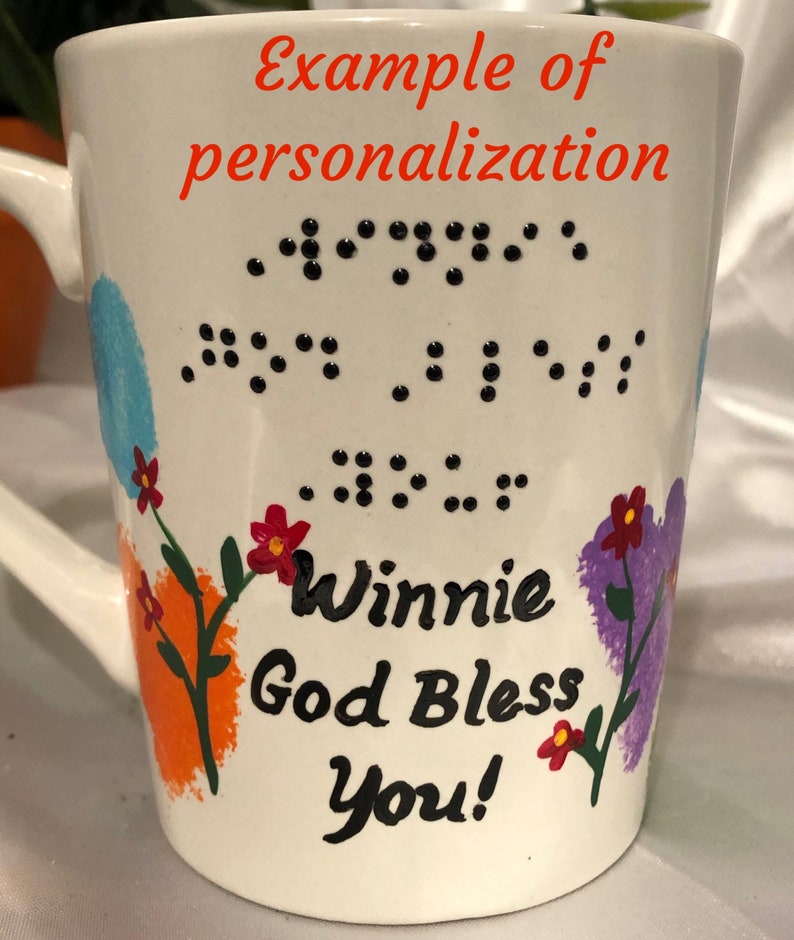 Braille Gifts, Raised Dot Braille, Braille Coffee/tea Mug, Cup , god