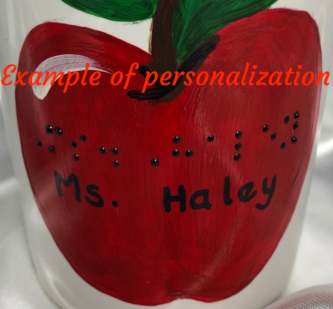 Braille Gifts for Teachers, Teach Loveinspire Hand Painted Apple With