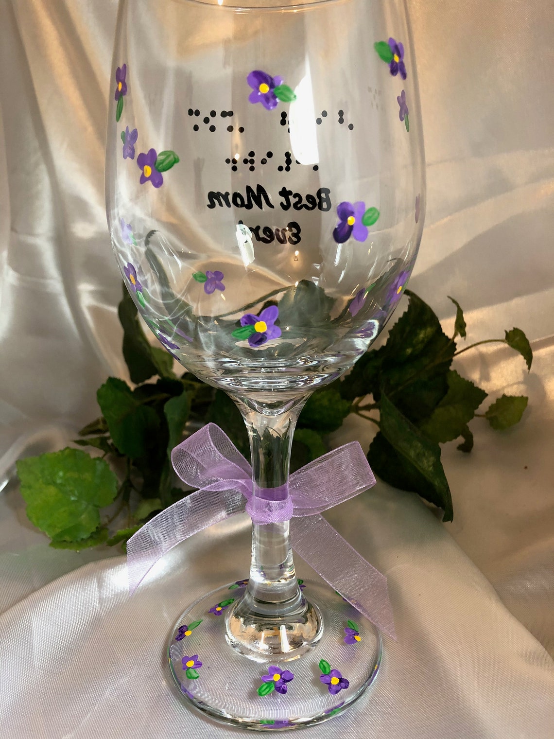 Braille Gifts Best Mom Ever 20oz. Wine Glass Etsy