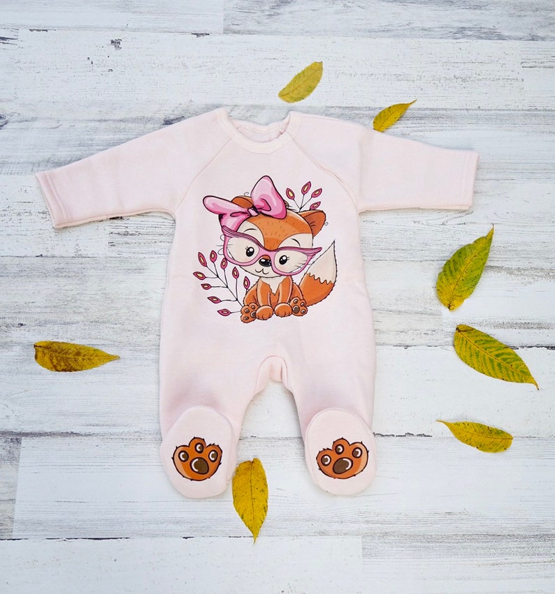 Baby Girl Fox Warm Jumpsuit Newborn ClothingBaby Jumpsuit Baby Fox Baby Overalls NewbornClothingBaby Clothing Winter Baby Clothing