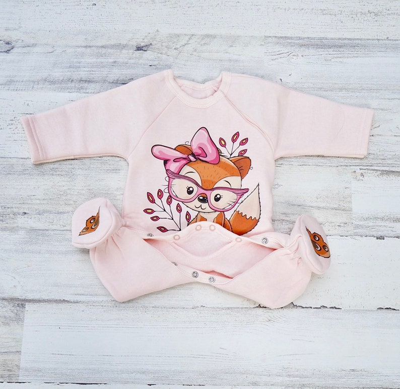 Baby Girl Fox Warm Jumpsuit Newborn ClothingBaby Jumpsuit Baby Fox Baby Overalls NewbornClothingBaby Clothing Winter Baby Clothing