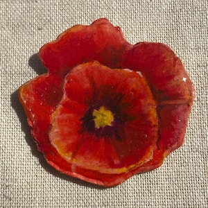 Red Poppy Pin, Brooch