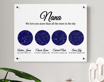 Personalized Gift Acrylic Sign Custom Star Chart Personalized Christmas Gifts For Grandma Gift For Grandmother Gift For Nana Gift