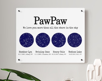 Personalized Gift Acrylic Sign Custom Star Chart Personalized Christmas Gifts For Grandpa Gift Grandfather Gift For Papa Gift For Dad Gift
