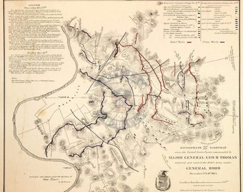 Nashville, TN Civil War Battle Map