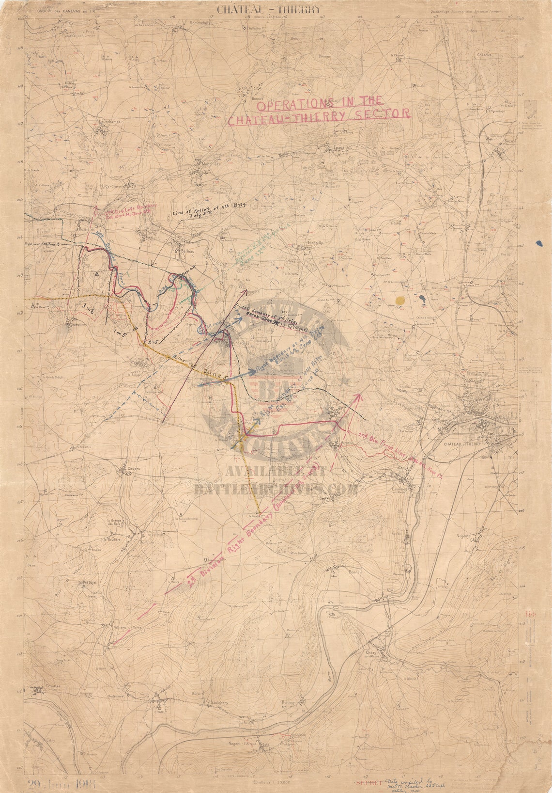 Belleau Wood, France WW1 Battle Map, 1918 - Etsy