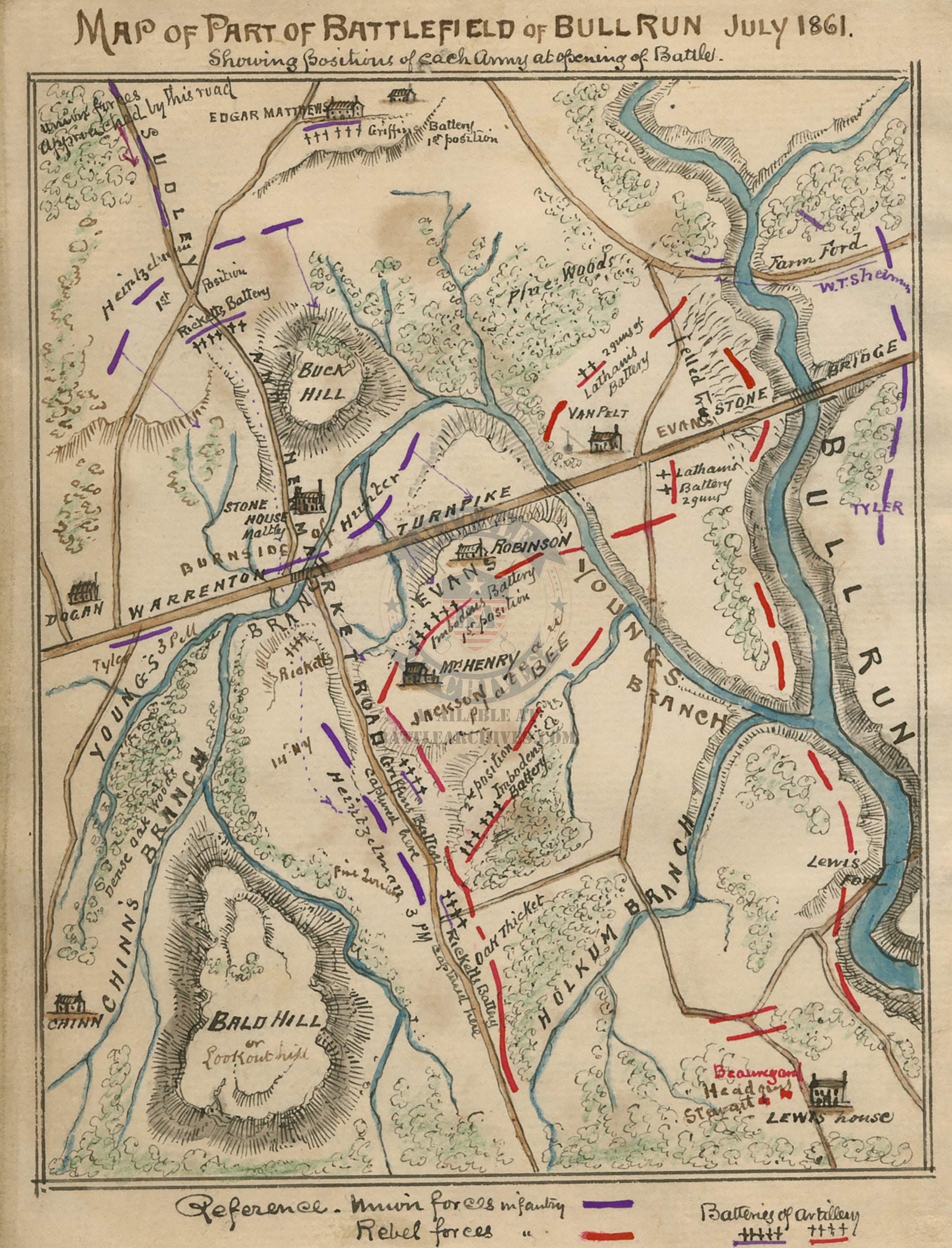Bull Run 1861 Battle Map 2 Etsy