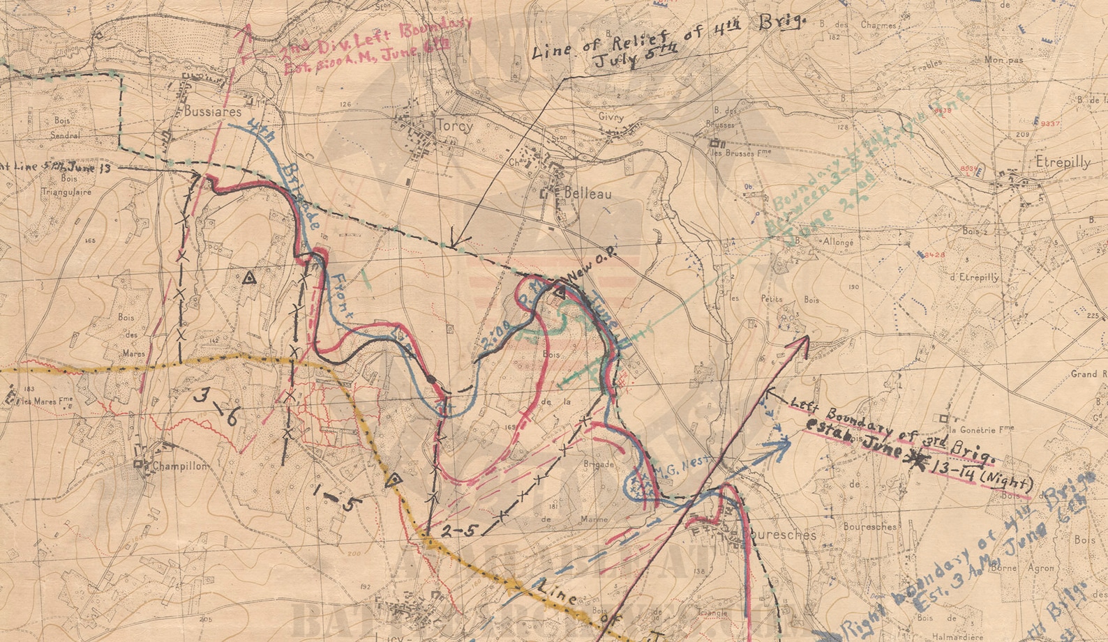 Belleau Wood, France WW1 Battle Map, 1918 - Etsy