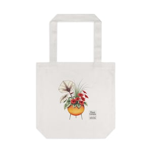 Orange Gelber Ombre Blumentopf mit Elephant Ear & Begonien | Pflanzlich Liebhaber Baumwoll-Einkaufstasche | Umweltfreundliche Einkaufstasche, Einkaufstasche, Strandtasche