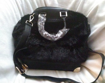Black Fur Purse