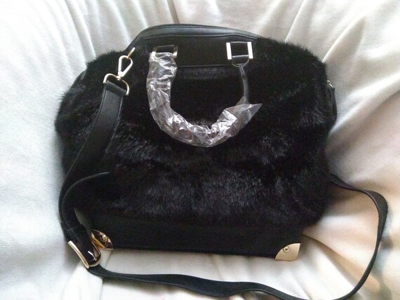 Black Fur Purse