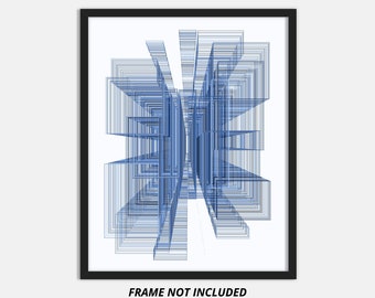 Generative Art Maurer Rose Impresión fotográfica sin marco Impresión artística abstracta para pared, Blues