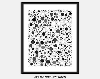 Generative Art Circle Packing Impresión fotográfica sin marco, versión 1 en blanco y negro