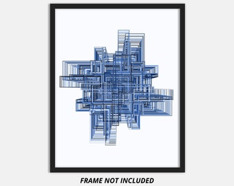 Generative Art Maurer Rose Impresión fotográfica sin marco, Blues Versión 2