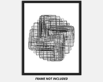 Maurer Rose Generative Art Impresión fotográfica sin marco B&N #2600