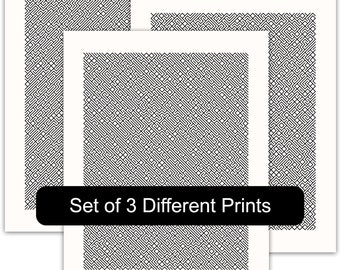 10 impresiones de arte generativo, juego de 3 impresiones fotográficas sin marco, arte abstracto de pared, negro