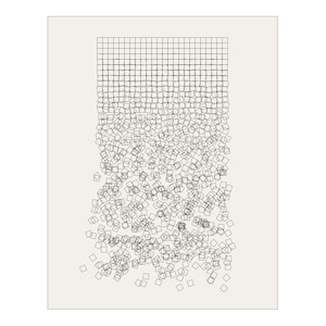 Chaotic Squares, Simple Schotter Unframed Photographic Print Abstract Wall Art