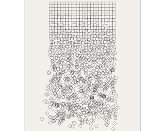 Cuadrados caóticos, arte de pared abstracto con impresión fotográfica sin marco de Schotter simple