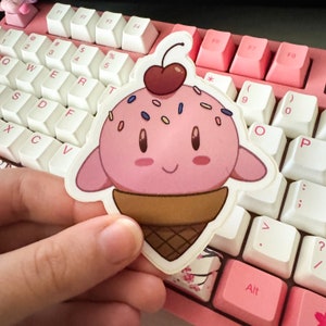 Kirby Ice Cream 3in Matte Vinyl Sticker